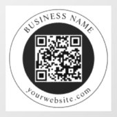 QR-Code mit bearbeitbarem Firmennamen Fensteraufkleber (Blatt)