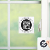QR-Code mit bearbeitbarem Firmennamen Fensteraufkleber (Zuhause)