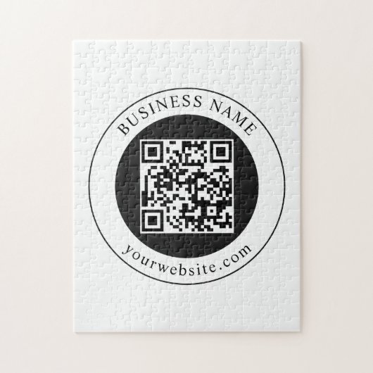 QR-Code mit bearbeitbarem Firmennamen Puzzle (Vertikal)