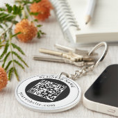 QR-Code mit bearbeitbarem Firmennamen Schlüsselanhänger (Vorderseite rechts)