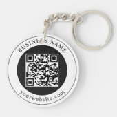 QR-Code mit bearbeitbarem Firmennamen Schlüsselanhänger (Rückseite)