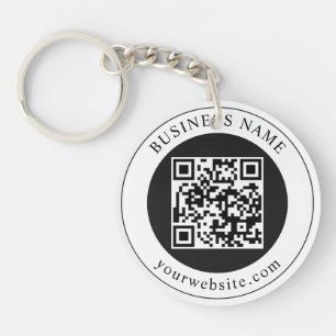 QR-Code mit bearbeitbarem Firmennamen Schlüsselanhänger