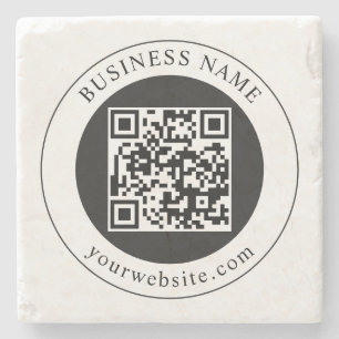 QR-Code mit bearbeitbarem Firmennamen Steinuntersetzer