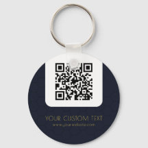 QR Code mit benutzerdefiniertem Text, blau elegant