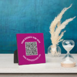 QR-Code mit benutzerdefiniertem Text und Farben Fotoplatte<br><div class="desc">Individueller Schriftart und Farben - Entwerfen Sie Ihre eigenen Personalisierten Plaques mit QR Code Scan Info und Name Website oder Custom Text Beruflich Design Business Promotional oder Modernes Personal Desk Zubehör / Schreibtischsignen Geschenk - Hinzufügen Ihres QR Codes - Bild - Foto oder Logo / Name - Firma / Website...</div>