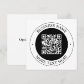 QR-Code mit editierbarem Firmenname und kreisförmi Mitteilungskarte (Vorne/Hinten)