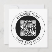 QR-Code mit editierbarem Firmenname und kreisförmi Mitteilungskarte (Vorderseite)
