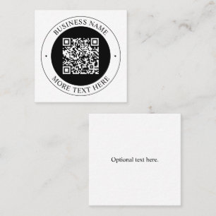 QR-Code mit editierbarem Firmenname und kreisförmi Quadratische Visitenkarte
