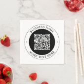 QR-Code mit editierbarem Firmenname und kreisförmi Serviette (Beispiel)