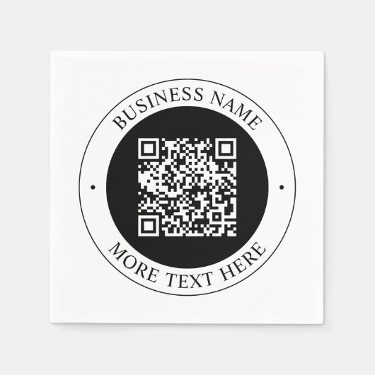 QR-Code mit editierbarem Firmenname und kreisförmi Serviette (Vorderseite)