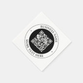 QR-Code mit editierbarem Firmenname und kreisförmi Serviette (Ecke)