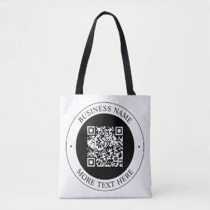 QR-Code mit editierbarem Firmenname und kreisförmi Tasche