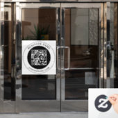 QR-Code mit editierbarem Firmennamen Fensteraufkleber (Büro Tür)
