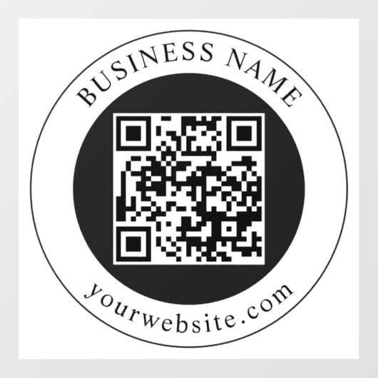 QR-Code mit editierbarem Firmennamen Fensteraufkleber (Blatt)