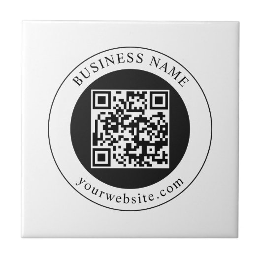 QR-Code mit editierbarem Firmennamen Fliese (Vorderseite)