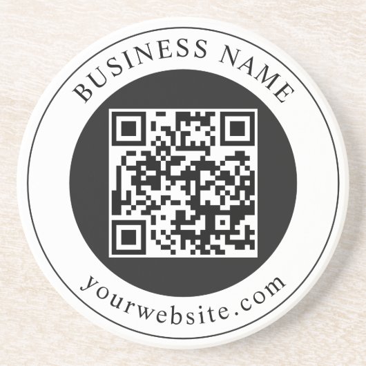 QR-Code mit editierbarem Firmennamen Getränkeuntersetzer (Vorne)