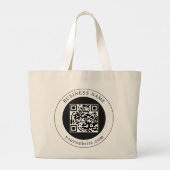 QR-Code mit editierbarem Firmennamen Jumbo Stoffbeutel (Rückseite)