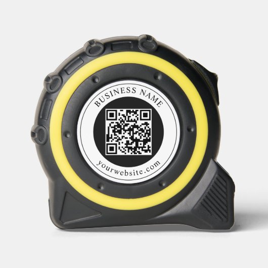 QR-Code mit editierbarem Firmennamen Maßband (Vorderseite)