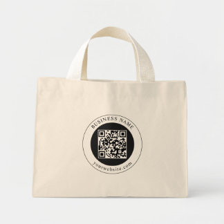 QR-Code mit editierbarem Firmennamen Mini Stoffbeutel
