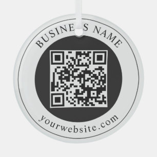 QR-Code mit editierbarem Firmennamen Ornament Aus Glas