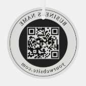 QR-Code mit editierbarem Firmennamen Ornament Aus Glas (Rückseite)