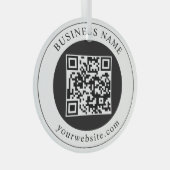 QR-Code mit editierbarem Firmennamen Ornament Aus Glas (Vorderseite Rechts)