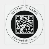 QR-Code mit editierbarem Firmennamen Ornament Aus Metall (Rückseite)