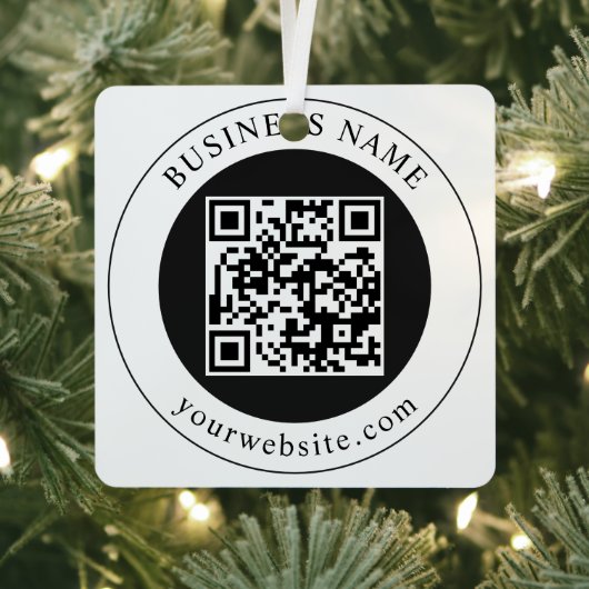 QR-Code mit editierbarem Firmennamen Ornament Aus Metall (InSitu)