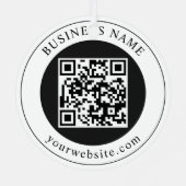 QR-Code mit editierbarem Firmennamen Ornament Aus Metall (Rückseite)