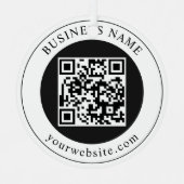 QR-Code mit editierbarem Firmennamen Ornament Aus Metall (Vorderseite)