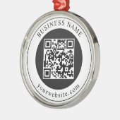 QR-Code mit editierbarem Firmennamen Ornament Aus Metall (Links)