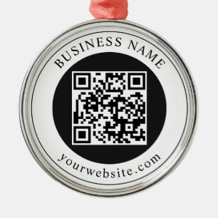 QR-Code mit editierbarem Firmennamen Ornament Aus Metall