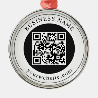 QR-Code mit editierbarem Firmennamen Ornament Aus Metall