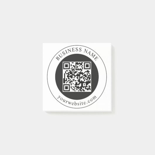 QR-Code mit editierbarem Firmennamen Post-it Klebezettel (Vorderseite)