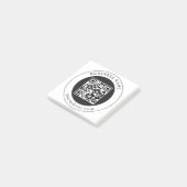 QR-Code mit editierbarem Firmennamen Post-it Klebezettel (angewinkelt)