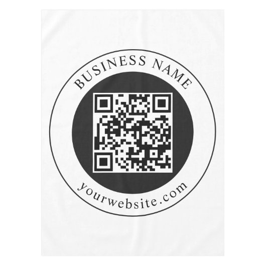 QR-Code mit editierbarem Firmennamen Tischdecke (Vorderseite)