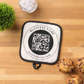QR-Code mit editierbarem Firmennamen Topflappen (Oben Unten)