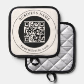 QR-Code mit editierbarem Firmennamen Topflappen (Vorderseite/Rückseite)