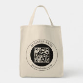 QR-Code mit editierbarem Firmennamen Tragetasche (Rückseite)