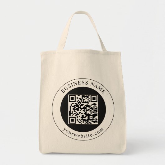 QR-Code mit editierbarem Firmennamen Tragetasche (Vorne)