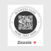 QR-Code mit editierbarem Firmennamen und kreisförm Aufkleber (Blatt)