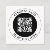 QR-Code mit editierbarem Firmennamen und kreisförm Begleitkarte (Vorderseite)