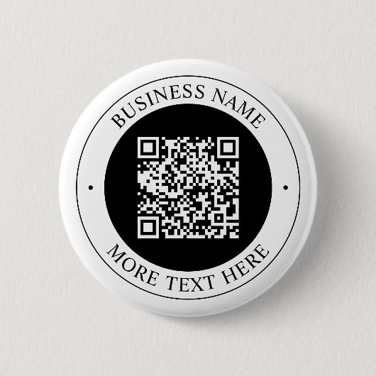 QR-Code mit editierbarem Firmennamen und kreisförm Button (Vorderseite)
