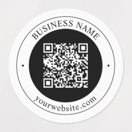QR-Code mit editierbarem Firmennamen und kreisförm Etiketten