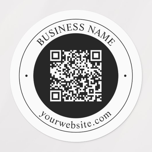 QR-Code mit editierbarem Firmennamen und kreisförm Etiketten (Design 1)