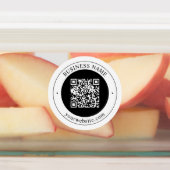 QR-Code mit editierbarem Firmennamen und kreisförm Etiketten (Befestigt)