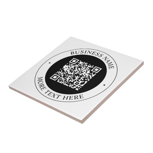 QR-Code mit editierbarem Firmennamen und kreisförm Fliese (Seite)