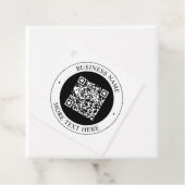 QR-Code mit editierbarem Firmennamen und kreisförm Geschenkanhänger (Beispiel)