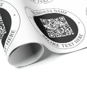 QR-Code mit editierbarem Firmennamen und kreisförm Geschenkpapier (Rolleneckpunkt)