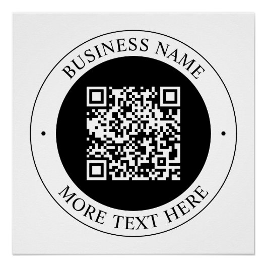 QR-Code mit editierbarem Firmennamen und kreisförm Poster (Vorderseite)